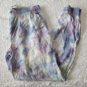 Young Fabulous & Broke Tie Dye Flowy Joggers XS Gorgeous Colors Like New